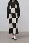 SWAYING/KNIT Checkerboard Dress SW212LS06 Brown/White PS40
